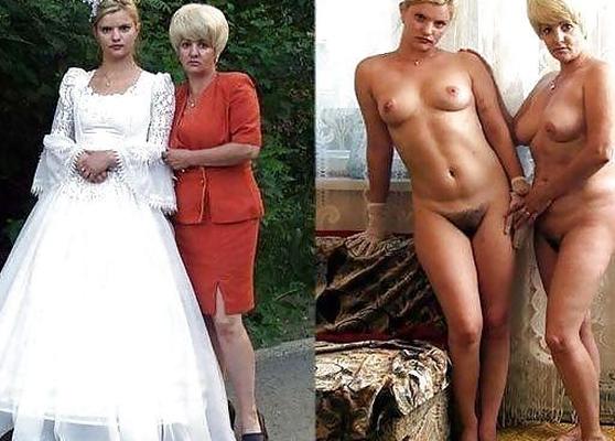 Madre e hija vestidas/desnudas