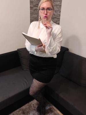 Slutty twin girl playing secretary roleplay before crazy fucking