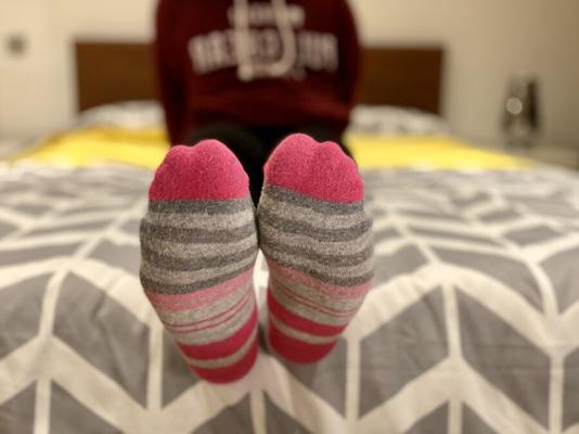 Rosa gestreifte Socken – Hell
