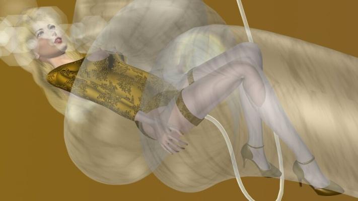 Serpiente de hielo: ángel en leotardo, pantimedias y tacones