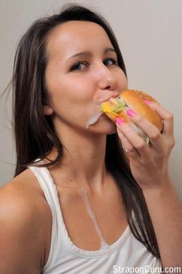 girls eating food
