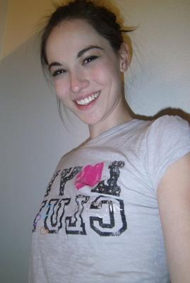 Perky tits on this brunette...