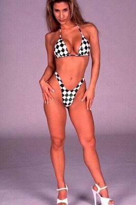 Julie Ann Gerhard en bikini a cuadros