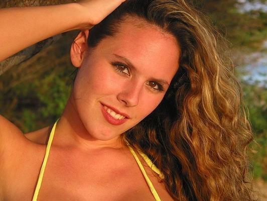 Jill Cannon in a yellow bikini