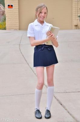 Aubrey Removes School Uniform