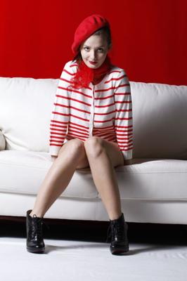 Anna T - Red Beret &lipstick