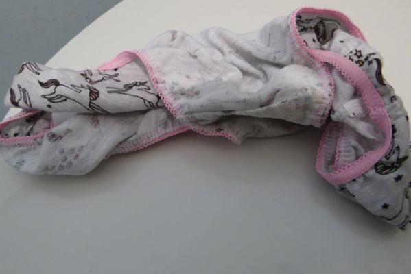 Dirty panties found in the bathroom