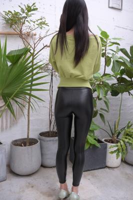 Candid - Chinese  - Girl in Green Leather Pants