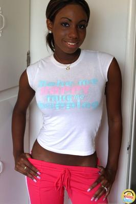ebony nyesha strips for the camera