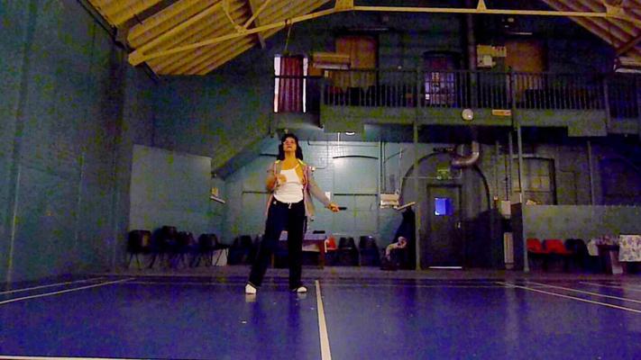 Flashing in the local sports hall