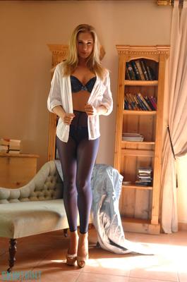 SkintightGlamour Sam Tye Blue Leggings (X) PX _