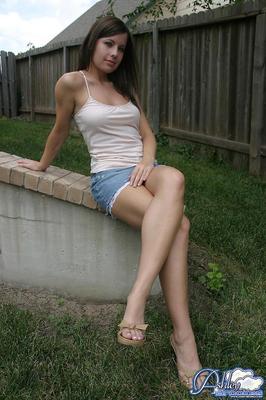 Ashley Brookes in the yard