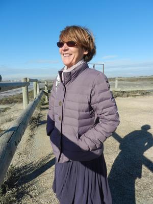 Old granny Annie on a beach in winter HD
