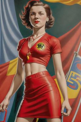 AI Soviet trade union activist girls