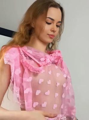 Girls in see through top