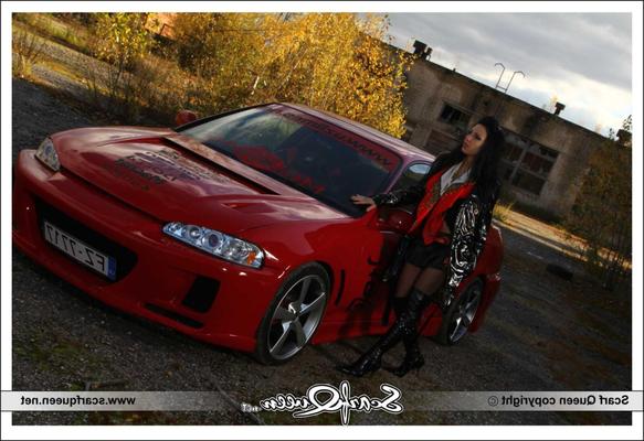 Scarf and sports car